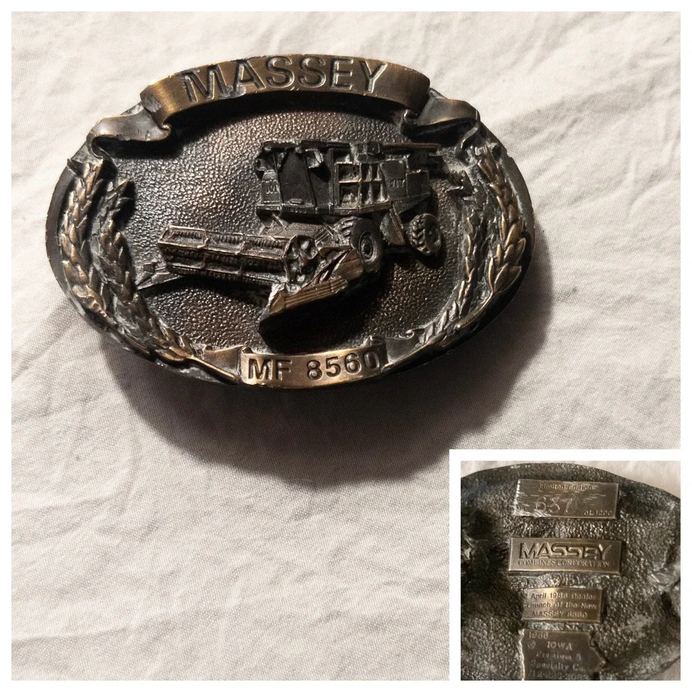 Vintage 1986 Massey Dealer Launch Limited Western Belt Buckle‎ Farming
